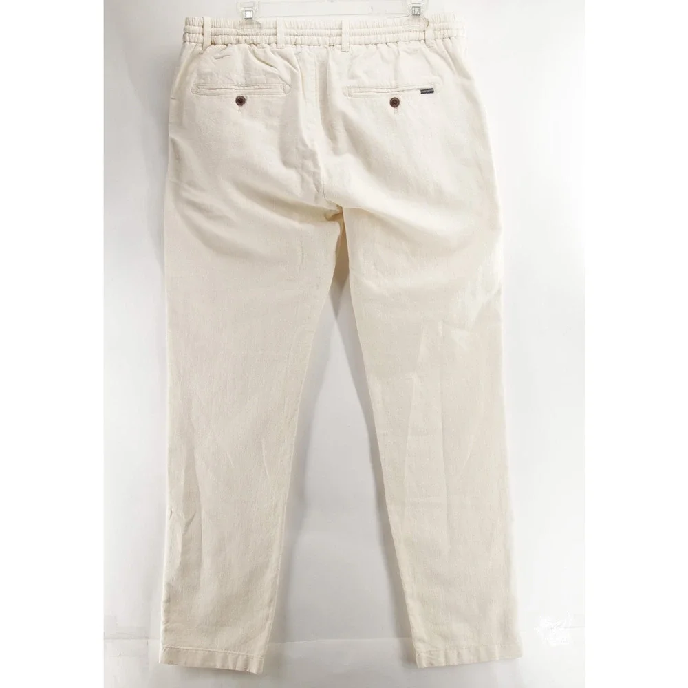 Scotch & Soda Warren Linen Cotton Drawstring Pants Mens 34x32 Off White Ivory